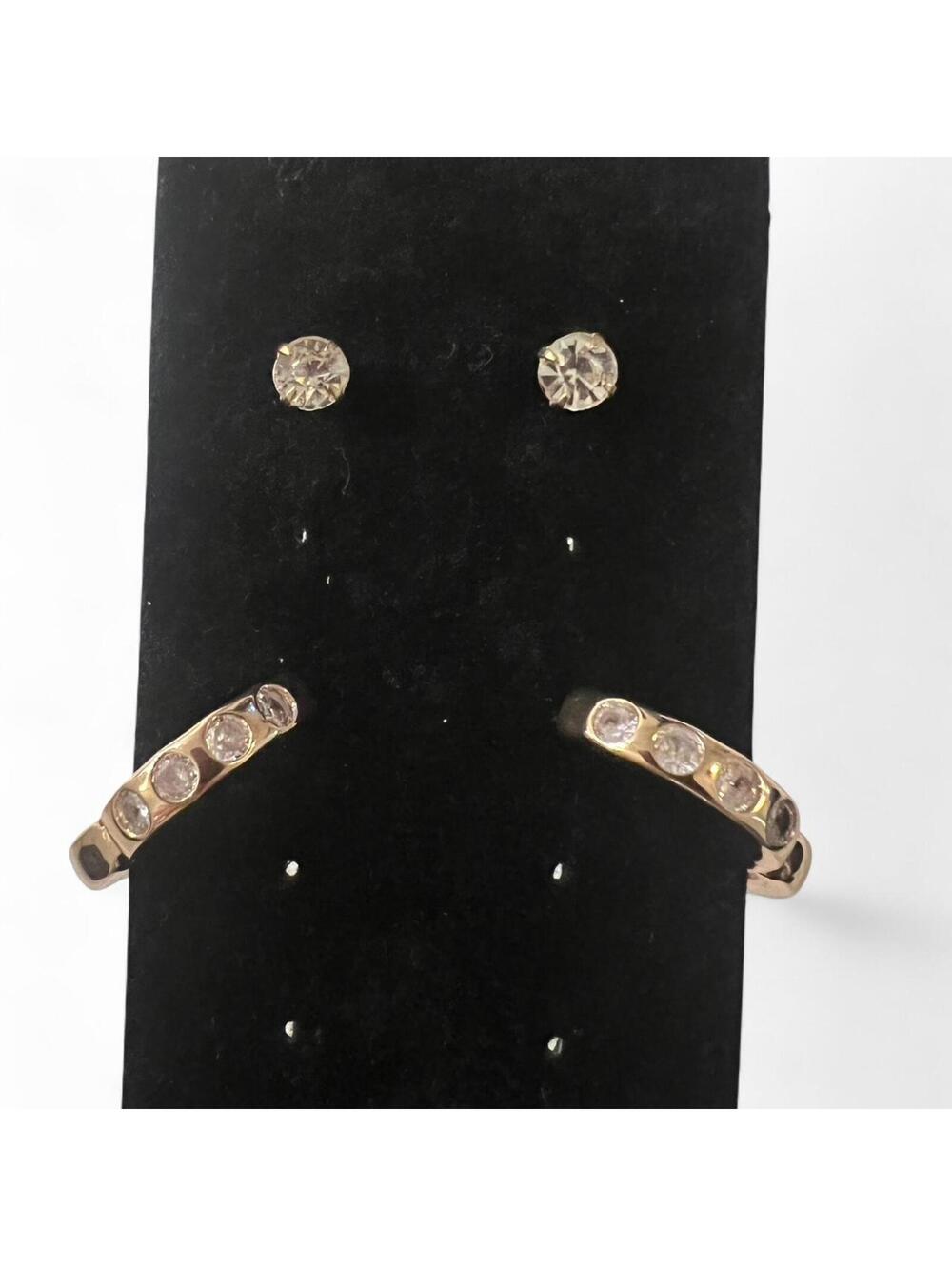 A set of 2 Vintage Gold-Tone pairs of earrings